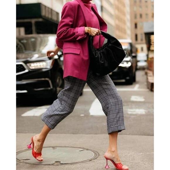 Vintage 90s Mark Alan Oversized Hot Pink Silk Blazer size 10 - Picture 10 of 11